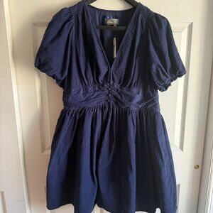 Anthropologie Navy Dress | NWT | Flattering Smocked Waist | Size 1X